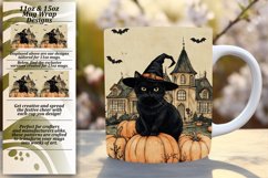 Spooky Cat Mug Wrap Sublimation for Autumn - 11oz/15oz Product Image 1