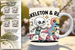 Custom 11oz Mug Wrap Png Artwork , Funny Skeleton Product Image 1