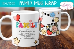 Family Photo Mug template sublimation PNG, customizable mug Product Image 3