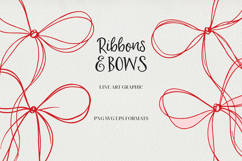 Ribbons &amp; Bows Line Art Clipart SVG | PNG | EPS Product Image 1