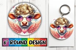 Sweet Sublimation Circle Keychain, Valentines Product Image 1