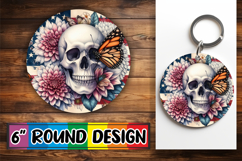 Unique Sublimation Round Ornaments PNG, Skull USA Product Image 1