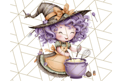 Cute Witch Halloween Baking Clipart PNG, Holiday Treats Png Product Image 5