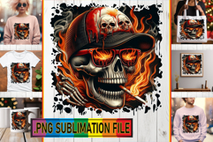 LUMINOUS TOTE BAG Designs PNG, Skull Product Image 1