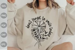 Don't Forget To Smile Today With Flowers SVG Cut Files Product Image 1
