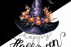 Happy Halloween, Spooky Season Witch Hat PNG Sublimation Product Image 4