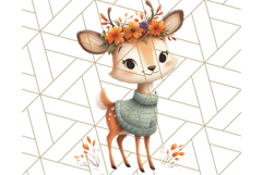 Cozy Autumn Animal Clipart, Fall Forest Critters PNG Product Image 5