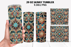 Skinny Tumbler 20oz Wrap Design, Stained Tumble PNG Design Product Image 1