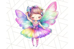 Pastel Fairy Clip Art PNG With Glitter, Rainbow Fairy Png Product Image 5