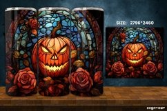 Stained Glass Halloween Tumbler Wrap | 20 Oz | Sublimation Product Image 3