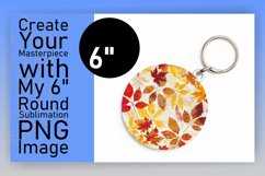Autumn Watercolor Round Design with Fall Foliage Keychain Product Image 1