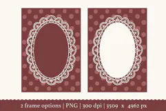Hand-Drawn Vintage Lace Frame PNG for Wedding Designs Product Image 2