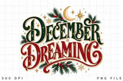 December Dreaming PNG - Vintage Christmas Crescent Moon Product Image 3