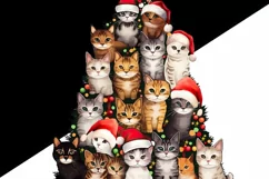 Merry Catmas for Christmas Sweatshirt, Cats Png Design Product Image 5