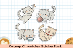 Funny Printable Cat Stickers. PNG. Product Image 1