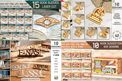 3D Reading Mega Bundle Lasercut. Books SVG. Library decor Product Image 6