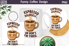Funny Sleepy Espresso Mug Sublimation Design Product Image 1