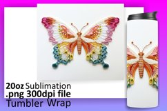 Vivid Butterfly Embroidered Tumbler Skin Product Image 1