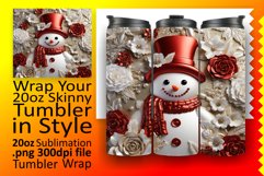 Festive Sublimation 3D Snowman Christmas Tumbler Wrap Product Image 1