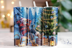 Merry Christmas SkeletonTumbler Wrap | Christmas Wrap Product Image 1