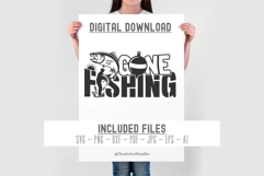 Gone Fishing SVG Sign, Fisherman Shirt Design Product Image 2