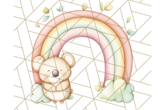 Pastel Plushie Rainbow Clipart PNG, Nursery Baby Animals Png Product Image 5
