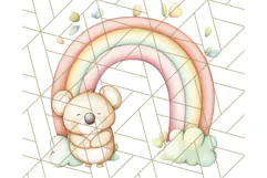 Pastel Plushie Rainbow Clipart PNG, Nursery Baby Animals Png Product Image 5