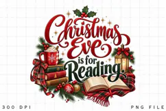 Christmas Eve Is for Reading Book Lover Design, Cozy Product Image 2