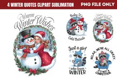 Winter Raccoon Sublimation Clipart PNG Product Image 1