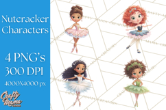 Diverse Ballerina Nutcracker Clipart PNG Product Image 1