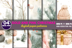 Gold and Pink Christmas Backgrounds PNG Product Image 1