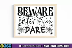 Beware enter if you dare SVG, Halloween Door Sign SVG Product Image 2