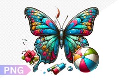 Summer Butterfly Sublimation - Clipart PNG Design Product Image 1