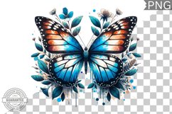 Floral Butterfly Sublimation - Clipart PNG Design Product Image 1