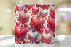 Cute Hearts Tumbler Wrap Sublimation Design Product Image 1