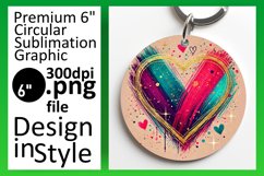 Charming Round Design Keychain PNG , Heart Product Image 1