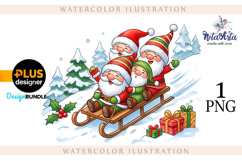 Watercolor Christmas gnomes, Christmas Gnomes Product Image 1