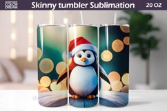 Cute Penguin Tumbler Wrap | Christmas Tumbler Sublimation Product Image 1