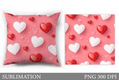 Hearts Pillow Design. Valentines Pillow Sublimation Product Image 1