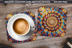 Christmas Coaster Sublimation, Christmas Coaster PNG Design Product Image 1