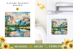 Cute Nature Magnet Design, River Magnet Sublimation Product Image 1