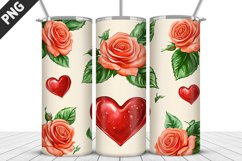 Rose Tumbler Sublimation | Valentine&#039;s Day Tumbler Wrap Product Image 2