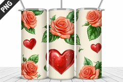 Rose Tumbler Sublimation | Valentine's Day Tumbler Wrap Product Image 2