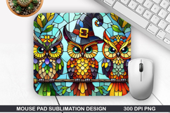 Halloween Owls Mouse Pad Sublimation,Halloween Mouse Pad PNG Product Image 1