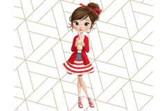 Patriotic Fashion Girl Clipart PNG for 4th of July Product Image 5