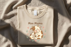 Moo Mama Png, Cow Mom Png Design, Cute Cow Calf Sublimation Product Image 2