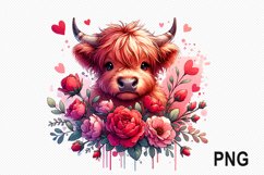 Cow And Flowers Sublimation - Cow Flowers Clipart PNG Design Product Image 1