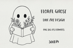 Cute Line Art Halloween Floral Ghosts BUNDLE| EPS, SVG, PNG Product Image 19