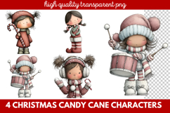 Christmas Candy Cane Characters Clipart Product Image 1