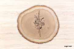 Wildflowers SVG For Engraving | Hand Drawn Flower | SVG Product Image 4